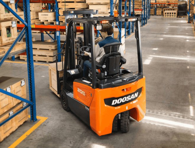 Photo Of A Forklift Truck Contract Hire Doosan In Action
